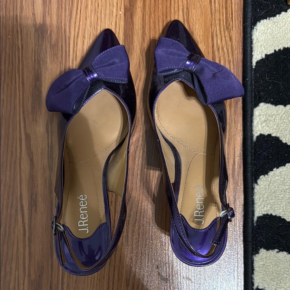 J.Renee Purple Heels with Chic Bow Detail